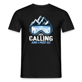 Les montagnes m’appellent et je dois y aller en hiver - T-shirt homme - noir - Devant - AI Model Male 178 light (178cm)