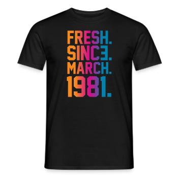 Vintage 1981 - Men's T-Shirt - black - Front - AI Model Male 178 light (178cm)
