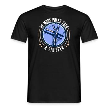 Power Lineman Power Line Electrician - Men's T-Shirt - black - Front - AI Model Male 178 light (178cm)