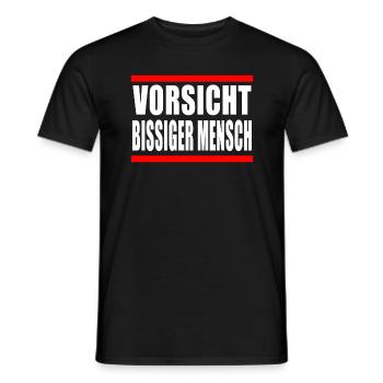 Vorsicht Bissiger Mensch - Männer T-Shirt - Schwarz - Vorne - AI Model Male 178 light (178cm)
