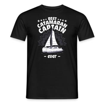 Catamaran Sailing Sailor Best Catamaran Captain - Men's T-Shirt - black - Front - AI Model Male 178 light (178cm)
