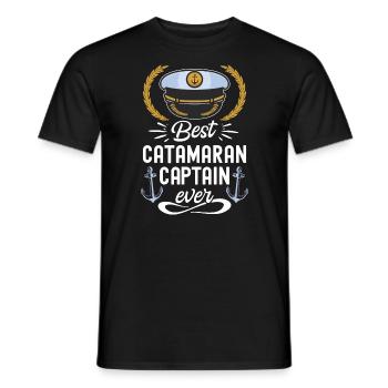 Catamaran Sailing Sailor Best Catamaran Captain - Men's T-Shirt - black - Front - AI Model Male 178 light (178cm)