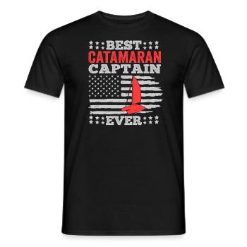 Catamaran Sailing Sailor Best Catamaran Captain - Men's T-Shirt - black - Front - AI Model Male 178 light (178cm)
