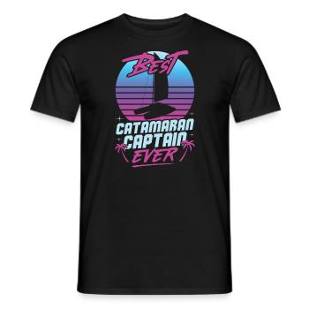 Catamaran Sailor Best Catamaran Captain - Men's T-Shirt - black - Front - AI Model Male 178 light (178cm)