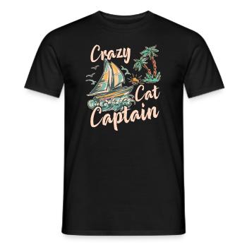 Crazy Catamaran Captain Sailing Sailor - Men's T-Shirt - black - Front - AI Model Male 178 light (178cm)
