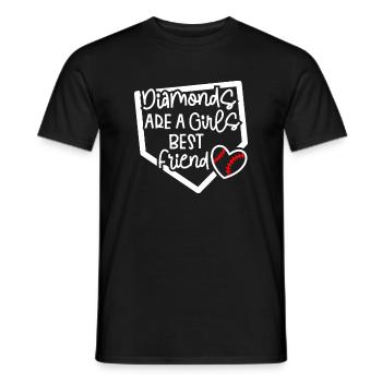 Funny Diamonds Are A Girls Best Friend Baseball So - Men's T-Shirt - black - Front - AI Model Male 178 light (178cm)