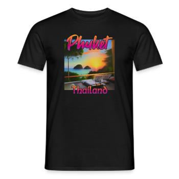 Phuket sunset in Thailand - Men's T-Shirt - black - Front - AI Model Male 178 light (178cm)