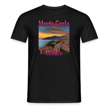 Monte Carlo Coucher de soleil - T-shirt homme - noir - Devant - AI Model Male 178 light (178cm)