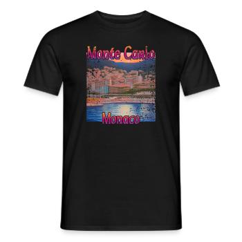 Monte Carlo Coucher de soleil - T-shirt homme - noir - Devant - AI Model Male 178 light (178cm)