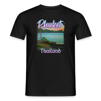 Phuket sunset in Thailand - Men's T-Shirt - black - Front - AI Model Male 178 light (178cm)