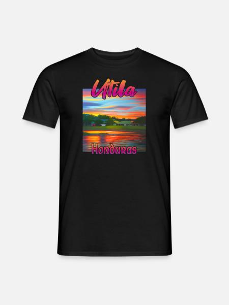 Utila, Honduras Sunset - Men's T-Shirt - black