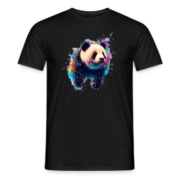 Color explosion Panda Bear - Men's T-Shirt - black - Front - AI Model Male 178 light (178cm)
