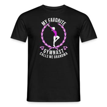 Meine Lieblingsturnerin Nennt Mich Oma Turnsport - Männer T-Shirt - Schwarz - Vorne - AI Model Male 178 light (178cm)