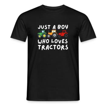 Just A Boy Who Loves Tractors - Farmer & Farming G - Men's T-Shirt - black - Front - AI Model Male 178 light (178cm)