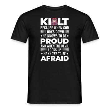 Kilt écossais disant jupe écossaise Écosse - T-shirt homme - noir - Devant - AI Model Male 178 light (178cm)