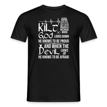 Kilt écossais disant jupe écossaise Écosse - T-shirt homme - noir - Devant - AI Model Male 178 light (178cm)