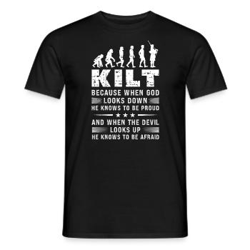Kilt écossais disant jupe écossaise Écosse - T-shirt homme - noir - Devant - AI Model Male 178 light (178cm)