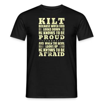 Kilt écossais disant jupe écossaise Écosse - T-shirt homme - noir - Devant - AI Model Male 178 light (178cm)