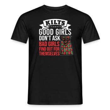 Kilt écossais disant jupe écossaise Écosse - T-shirt homme - noir - Devant - AI Model Male 178 light (178cm)