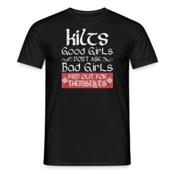 Kilt écossais disant jupe écossaise Écosse - T-shirt homme - noir - Devant - AI Model Male 178 light (178cm)