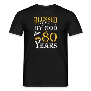 Vintage by God for 80 years Happy 80th Birthday80 - Men's T-Shirt - black - Front - AI Model Male 178 light (178cm)