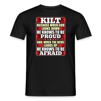 Scottish Kilt Saying Scottish Skirt Scotland - Men's T-Shirt - black - Front - AI Model Male 178 light (178cm)