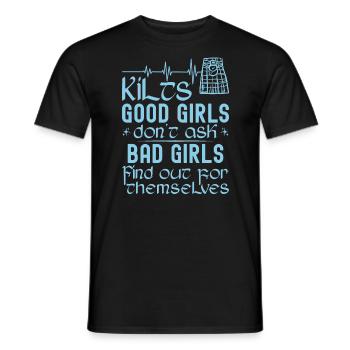 Kilt écossais disant jupe écossaise Écosse - T-shirt homme - noir - Devant - AI Model Male 178 light (178cm)