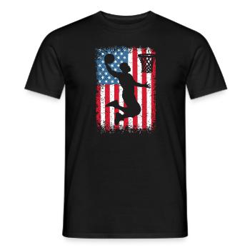 American Flag Basketball Funny Boys Men Women Spor - Men's T-Shirt - black - Front - AI Model Male 178 light (178cm)