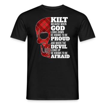 Kilt écossais disant jupe écossaise Écosse - T-shirt homme - noir - Devant - AI Model Male 178 light (178cm)