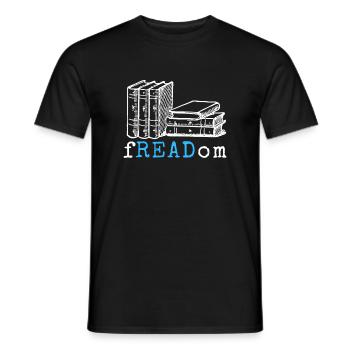 Vintage Retro fREADom idea I Read Banned Booksavid - Men's T-Shirt - black - Front - AI Model Male 178 light (178cm)