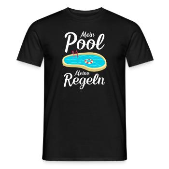 Planschbecken Swimmingpool Pool Schwimmen Geschenk - Männer T-Shirt - Schwarz - Vorne - AI Model Male 178 light (178cm)