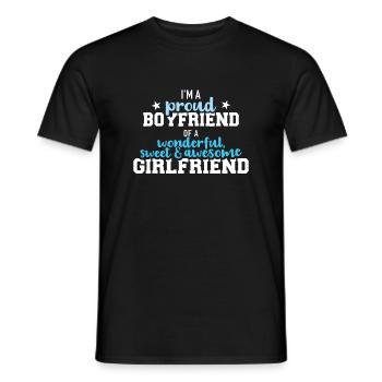 Fier petit ami d’une fille merveilleuse et douce - T-shirt homme - noir - Devant - AI Model Male 178 light (178cm)
