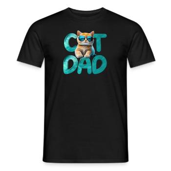 Katzenpapa - Männer T-Shirt - Schwarz - Vorne - AI Model Male 178 light (178cm)