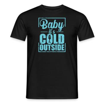 Baby it’s Cold Outside Schlittschuhlaufen - Männer T-Shirt - Schwarz - Vorne - AI Model Male 178 light (178cm)