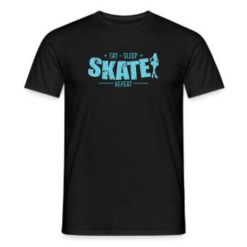 Eat Sleep Skate Repeat Schlittschuhlaufen - Männer T-Shirt - Schwarz - Vorne - AI Model Male 178 light (178cm)