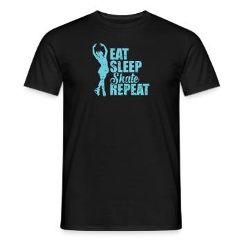 Manger Sommeil Patin à glace Répéter Patinage - T-shirt homme - noir - Devant - AI Model Male 178 light (178cm)