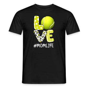 Love Tennis Mom Life Player mit Leopardmom und ba - Männer T-Shirt - Schwarz - Vorne - AI Model Male 178 light (178cm)