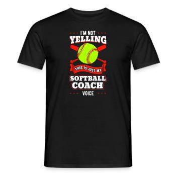 Entraîneur de softball Entraîneur de lanceur Bat Ball Baseball L - T-shirt homme - noir - Devant - AI Model Male 178 light (178cm)