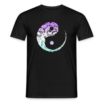 Yin Yang Bonsai Tree Japanese Gardening Zen Buddhi - Men's T-Shirt - black - Front - AI Model Male 178 light (178cm)