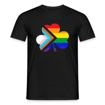 St. Patricks Day LGBTQ Gay Progress Pride Kleeblatt - Männer T-Shirt - Schwarz - Vorne - AI Model Male 178 light (178cm)