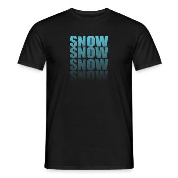Snow ice winter season tobogganing - Men's T-Shirt - black - Front - AI Model Male 178 light (178cm)