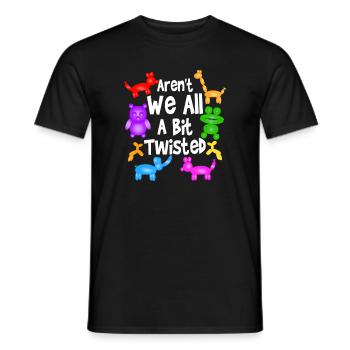 Sind wir nicht alle ein bisschen verdreht | Professioneller Ballon - Männer T-Shirt - Schwarz - Vorne - AI Model Male 178 light (178cm)