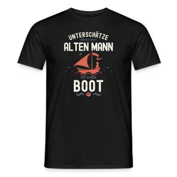 Bootsfahrer Bootfahren Segeln Segler Segelboot - Männer T-Shirt - Schwarz - Vorne - AI Model Male 178 light (178cm)