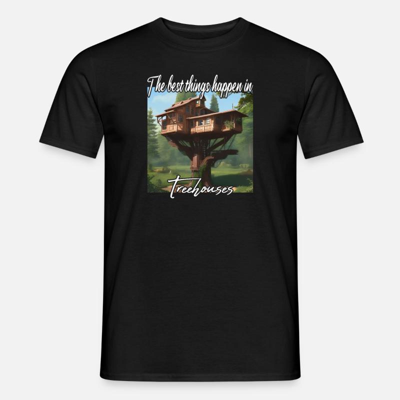 Baumhaus - Best Things Happen - Männer T-Shirt - Schwarz