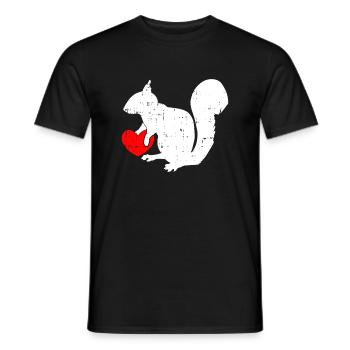Squirrel Heart Valentines Day Cute V-Day Love Boys - Men's T-Shirt - black - Front - AI Model Male 178 light (178cm)