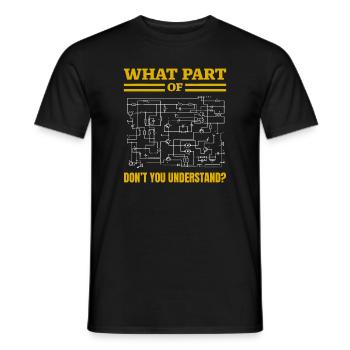 Quelle partie de Don’t You Comunderstand, Funny Electrici - T-shirt homme - noir - Devant - AI Model Male 178 light (178cm)