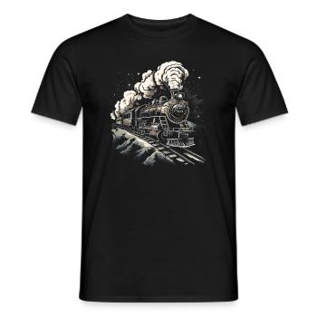 Dampflokomotive Dampflok Eisebahner Geschenk Lok - Männer T-Shirt - Schwarz - Vorne - AI Model Male 178 light (178cm)