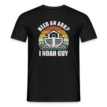 Retro Need an Ark I Noah Guy Idee Christian Giftsb - Männer T-Shirt - Schwarz - Vorne - AI Model Male 178 light (178cm)