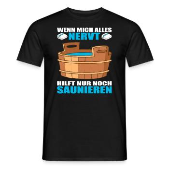 Saunieren Sauna Saunameister Wellness Erholung - Männer T-Shirt - Schwarz - Vorne - AI Model Male 178 light (178cm)