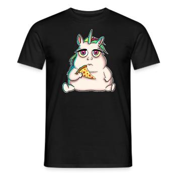 Einhorn Pizza - Männer T-Shirt - Schwarz - Vorne - AI Model Male 178 light (178cm)